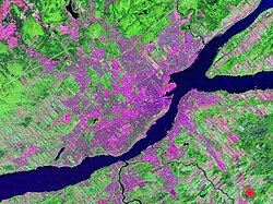 Vista satelital de la ciudad de Quebec
