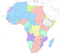 Mapa del control británico en África en 1913