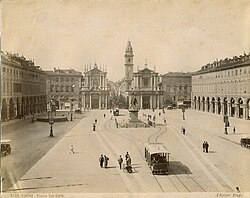 Piazza San Carlo de Turín en el siglo XIX