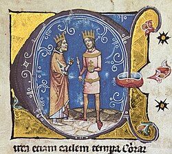 Representación de Luis VII y Géza II de Hungría