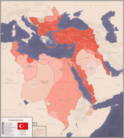 Mapa de expansión territorial del Imperio otomano en 1875
