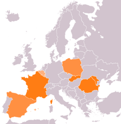 Mapa de cobertura de telefonía móvil en Europa