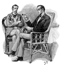 Ilustración clásica de Sherlock Holmes y el doctor Watson