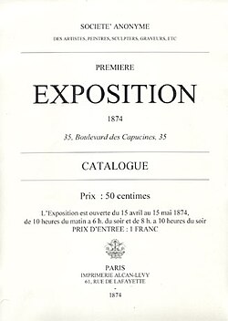 Portada del catálogo para la primera exposición impresionista de 1874