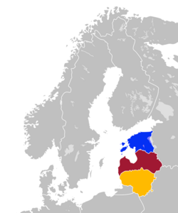 Mapa de los países bálticos