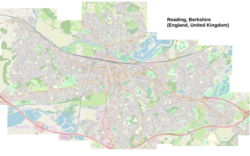 Representación cartográfica y plano detallado del área urbana de Reading