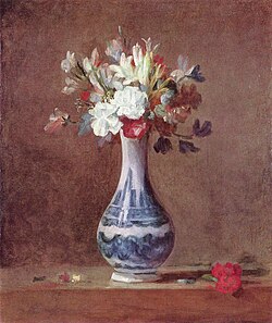 Naturaleza muerta con jarro de flores de Chardin