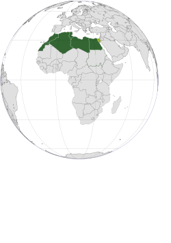 Mapa de ubicación de la África septentrional
