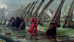 El Cardenal Richelieu en el sitio de La Rochelle