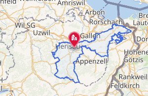 Mapa de localización del cantón de Appenzell Rodas Exteriores en Suiza