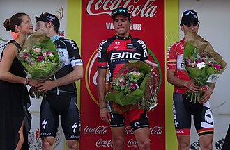 Pelotón del Gran Premio de Valonia en plena competición