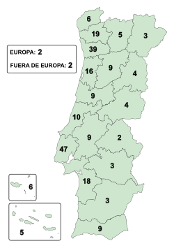 Mapa de distribución de escaños por circunscripción electoral