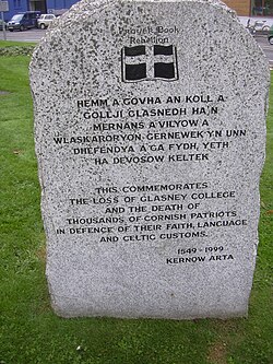 Placa conmemorativa en Penryn