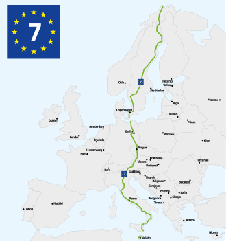 Iconos informativos del proyecto EuroVelo 7