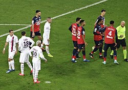 Imagen de un encuentro disputado sobre el césped durante una temporada de la Ligue 1.