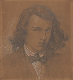 Autorretrato de Dante Gabriel Rossetti realizado en 1847.