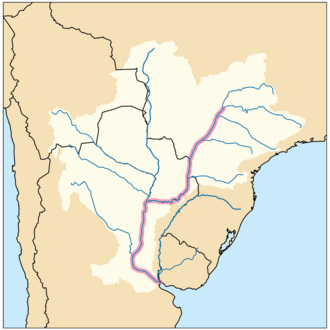 Esquema del Paraná en la cuenca del Río de la Plata