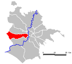 Ubicación del Municipio Roma XII dentro del mapa territorial de Roma Capital
