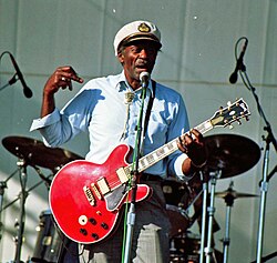 Chuck Berry en una fotografía tomada en 1997