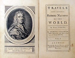 Portada de la primera edición de Los viajes de Gulliver