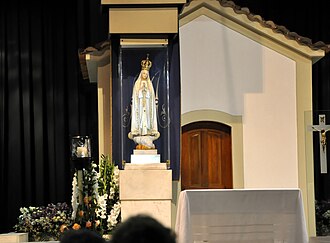 Imagen venerada de Nuestra Señora de Fátima en la capilla