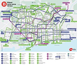 Mapa de la red ortogonal de autobuses