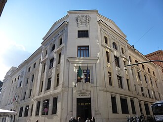 Sede y escudo del Istituto Nazionale di Statistica en Roma