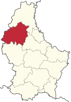 Ubicación y mapa de referencia del Cantón de Wiltz