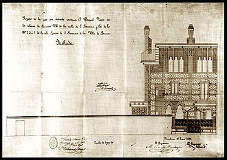 Plano de fachada de la Casa Vicens firmado por Gaudí en 1883