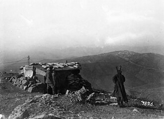 Estación telefónica búlgara en el lago Doiran, marzo de 1917