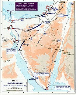 Avances de las fuerzas israelíes en la península del Sinaí