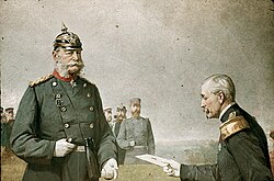 El general Reille entrega la carta de rendición de Napoleón III