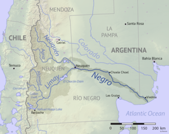 Representación cartográfica del curso de agua principal