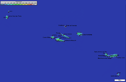 Mapa del archipiélago de las Azores.