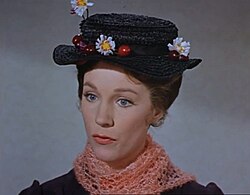 Julie Andrews en su rol protagónico como Mary Poppins