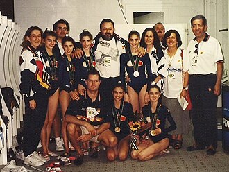 El conjunto español tras lograr la medalla de oro en Atlanta