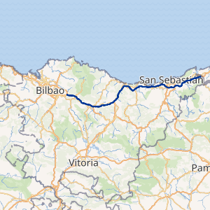 Esquema cartográfico de la Autopista del Cantábrico