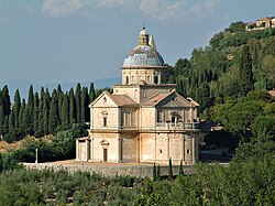 Fachada de la Iglesia de San Biagio en Montepulciano.