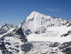 Vista detallada de la cara noroeste del Weisshorn.