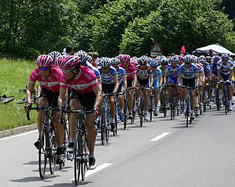 Pelotón ciclista en competición