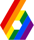 Logotipo de laSexta adaptado para el Orgullo LGTB