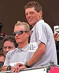 Aleksandr Vinokourov junto a Jan Ullrich durante una competición