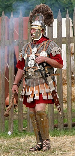 Aspecto de un centurión romano del año 70 d. C.