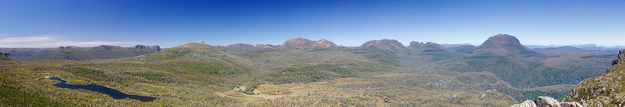 Panorámica desde el monte Oakleigh en el Parque nacional Cradle Mountain-Lake St. Clair