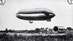 Dirigible Torres Quevedo en el parque de aerostación de Guadalajara