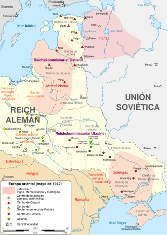Esquema cartográfico del Generalplan Ost