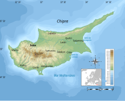 Mapa histórico de la antigua Chipre
