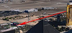 Vista general que ilustra información geográfica del suceso en Las Vegas