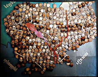 Mapa elaborado con restos humanos en el Museo Tuol Sleng
