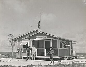 Edificio gubernamental en la isla durante el proyecto de colonización de 1937
